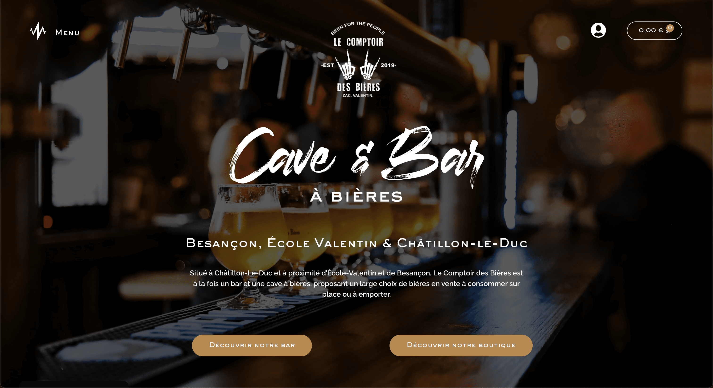 Capture d'écran du site e-commerce réalisé par notre agence pour le Comptoir des Bières